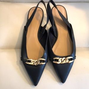 Shoes size 8.5. Black leather. H&M.